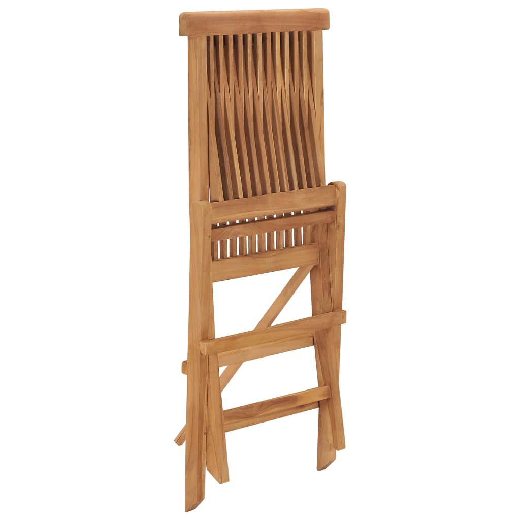 vidaXL 5 Piece Folding Outdoor Dining Set Solid Wood Teak