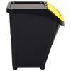 vidaXL Stackable Waste Bins with Lids 3 pcs Black PP 120 L