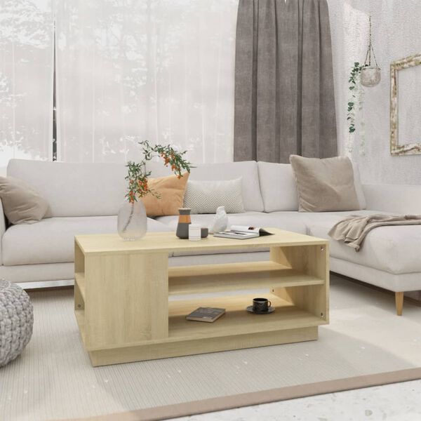 vidaXL Coffee Table Sonoma Oak 102x55x43 cm Engineered Wood