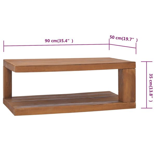 vidaXL Coffee Table 90x50x35 cm Solid Teak Wood