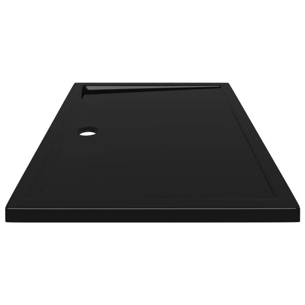 vidaXL Rectangular ABS Shower Base Tray Black 80x120 cm