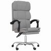 vidaXL Reclining Office Chair Light Grey Fabric