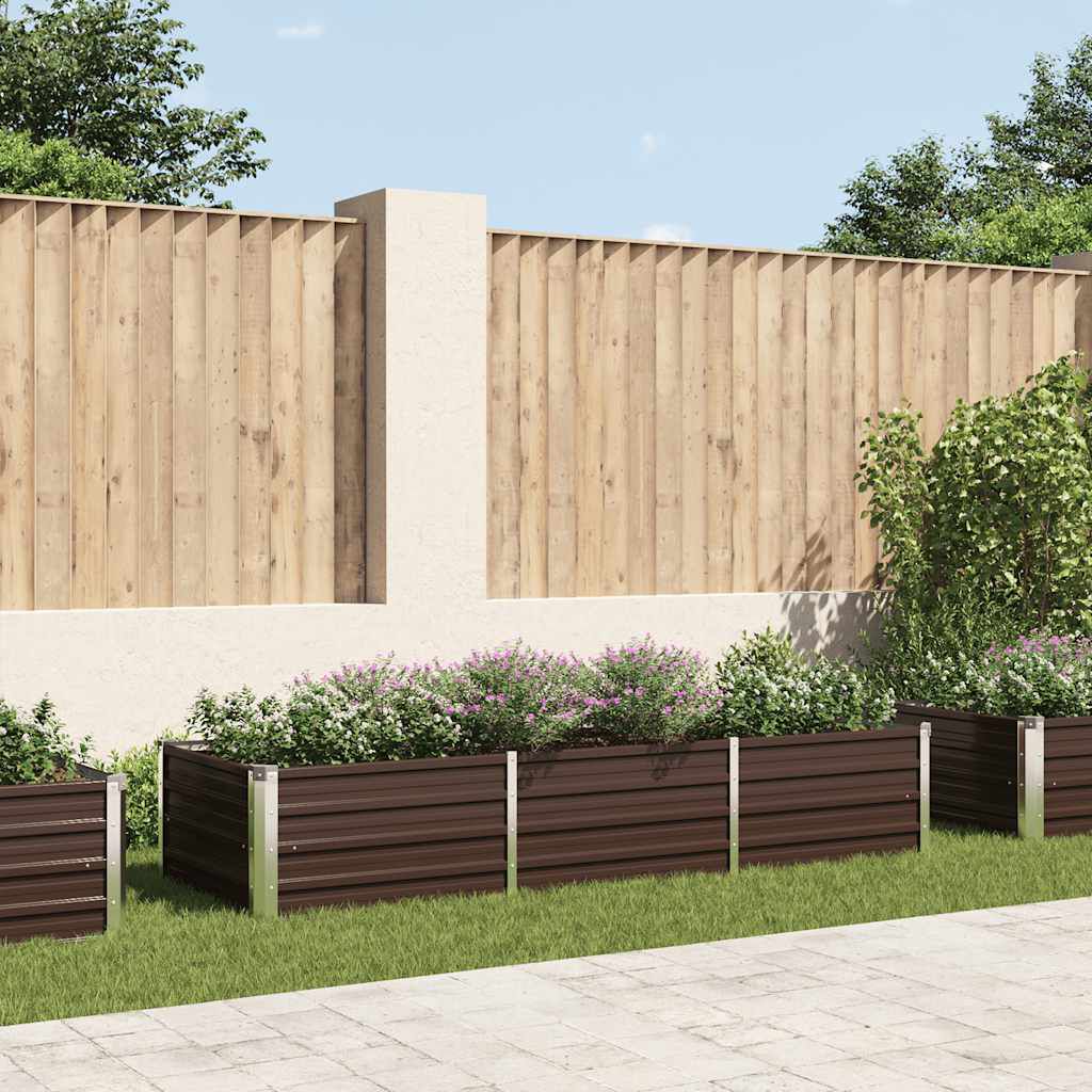 vidaXL Garden Raised Bed Brown 240x80x45 cm Galvanised Steel