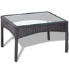 vidaXL Garden Sofa Set 7 Pieces Poly Rattan Black and Cream White