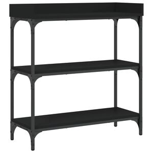 vidaXL Console Table with Shelves Black 75x30x80 cm