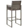 vidaXL Garden Bar Stools with Cushions 2 pcs Grey Poly Rattan