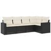 vidaXL 5 Piece Garden Sofa Set with Cushions Black Poly Rattan