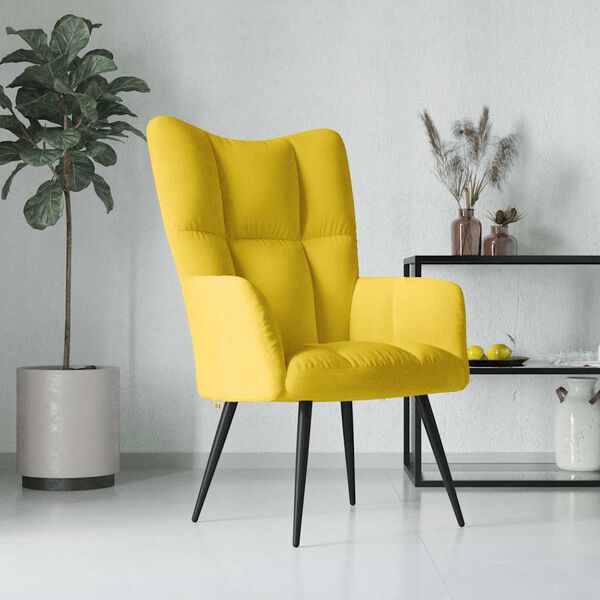 vidaXL Relaxing Chair Mustard Yellow Velvet