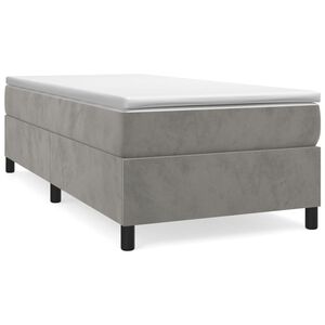 vidaXL Box Spring Bed Frame Light Grey Twin Velvet (US Only)