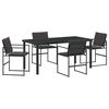 vidaXL Garden Dining Set 5 pcs Black Powder-Coated Steel