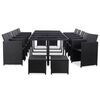 vidaXL 15 Piece Outdoor Dining Set with Cushions Poly Rattan Black