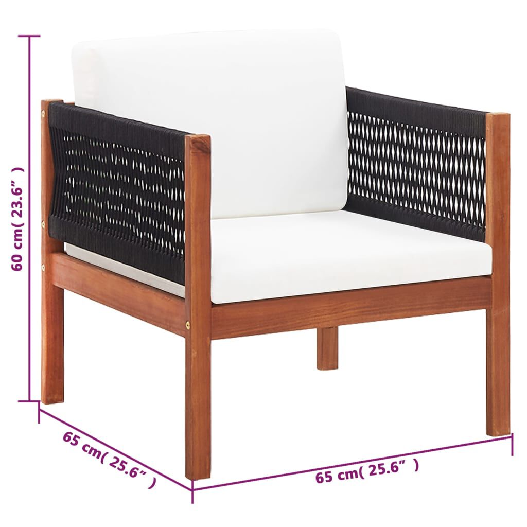 vidaXL 4 Piece Garden Lounge Set Solid Acacia Wood