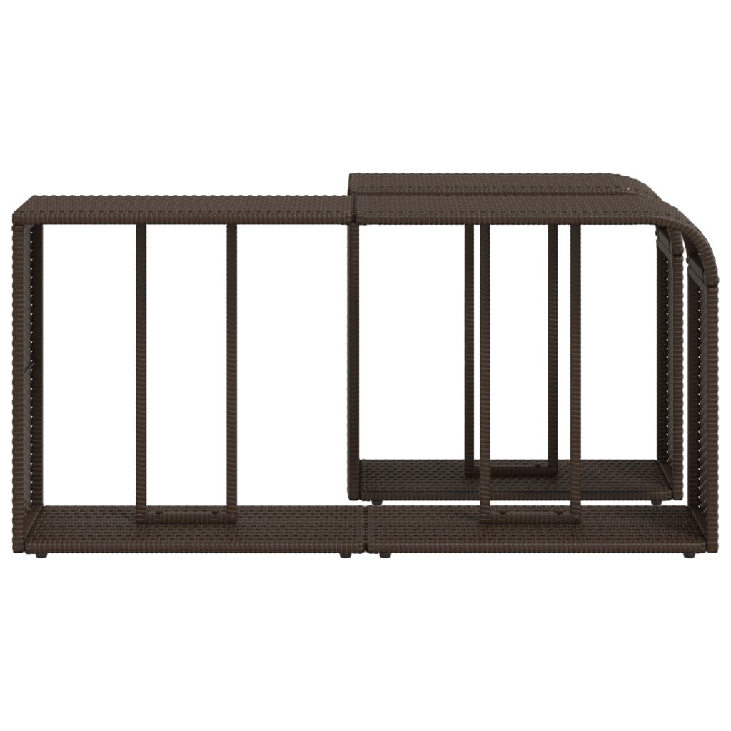 vidaXL Storage Shelves 2 pcs Brown Poly Rattan
