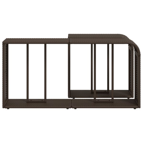 vidaXL Storage Shelves 2 pcs Brown Poly Rattan