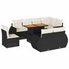 vidaXL 9 Piece Garden Sofa Set with Cushions Black Poly Rattan