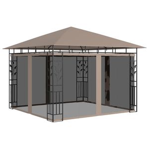 vidaXL Gazebo with Mosquito Net 3x3x2.73 m Taupe 180 g/m²