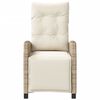 vidaXL Reclining Garden Chair with Footrest Beige Poly Rattan