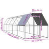vidaXL Outdoor Chicken Cage 2x10x2 m Galvanised Steel