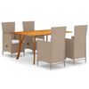 vidaXL 5 Piece Garden Dining Set Beige