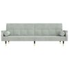 vidaXL Sofa Bed with Cushions Light Grey Velvet