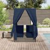 vidaXL Double Sun Lounger with Roof Grey 205 x 129 x 200 cm PE rattan