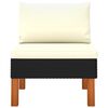 vidaXL Middle Sofas 2 pcs Poly Rattan and Solid Eucalyptus Wood