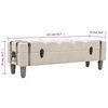 vidaXL Storage Bench 111 cm Cream Solid Wood Fir&Fabric