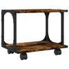 vidaXL Printer Stand 2-Tier Smoked Oak 41x28x33,5 cm Engineered Wood