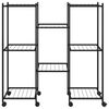vidaXL Flower Stand with Wheels 83x25x83.5 cm Black Iron