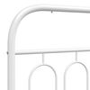 vidaXL Metal Bed Frame without Mattress with Headboard White 150x200cm