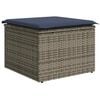 vidaXL Garden Sofa Set with Cushion 9 pcs Grey Poly rattan