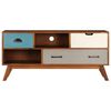 vidaXL TV Cabinet with 3 Drawers 110x35x50 cm Solid Acacia Wood