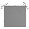 vidaXL Garden Chairs with Grey Cushions 2 pcs Solid Teak Wood