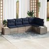 vidaXL Garden Sofa Set with Cushion 5 pcs Grey Poly Rattan