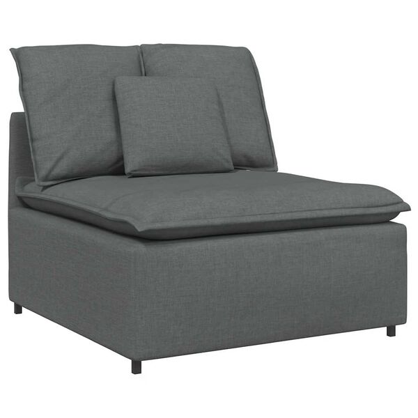 vidaXL Modular Sofa with Cushions Fabric Dark Grey