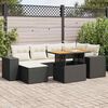 vidaXL 7 Piece Garden Sofa Set with Cushions Black Poly Rattan