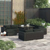vidaXL 10 Piece Garden Lounge Set with Cushions Poly Rattan Black
