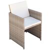 vidaXL 3 Piece Bistro Set with Cushions Poly Rattan Beige