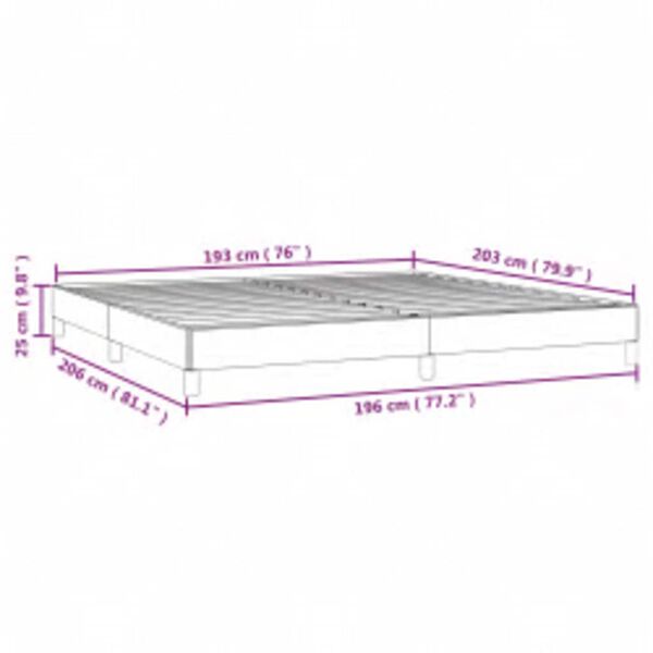 vidaXL Bed Frame without Mattress Dark Grey 193x203 cm King Fabric