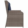 vidaXL Garden Bench with Cushion Grey Poly rattan