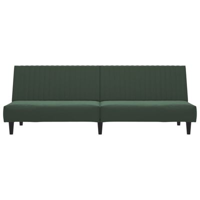 vidaXL 2-Seater Sofa Bed Dark Green Velvet