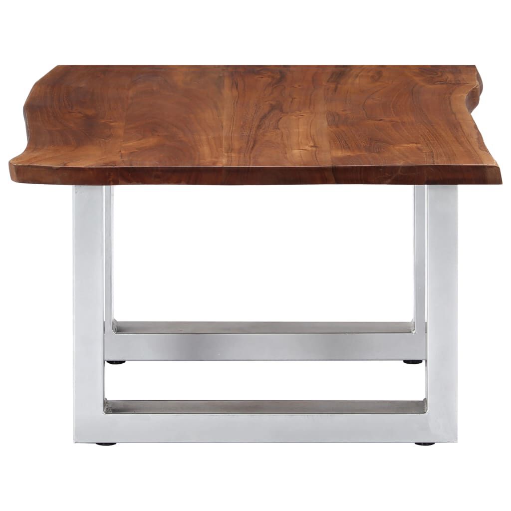 vidaXL Coffee Table with Live Edges 60x60x40 cm Solid Acacia Wood