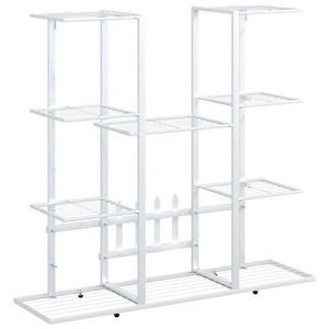 vidaXL Flower Stand 94.5x25x89 cm White Iron