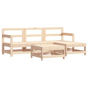 vidaXL 5 Piece Garden Lounge Set Solid Wood Pine