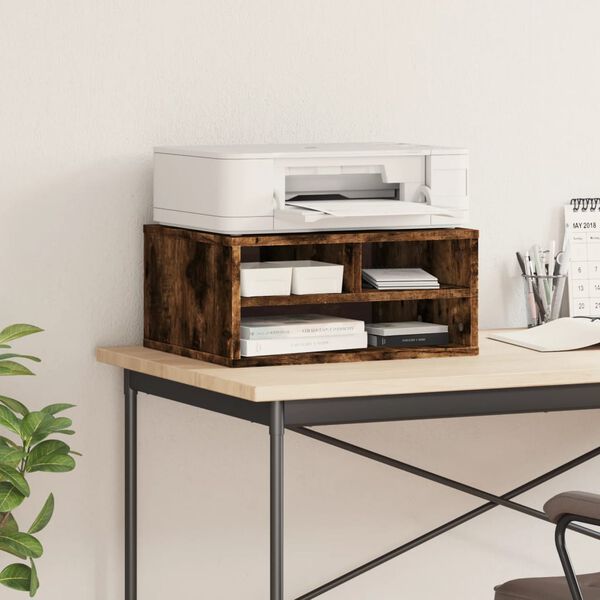 vidaXL Printer Stand Smoked Oak 49x40x22,5 cm Engineered Wood