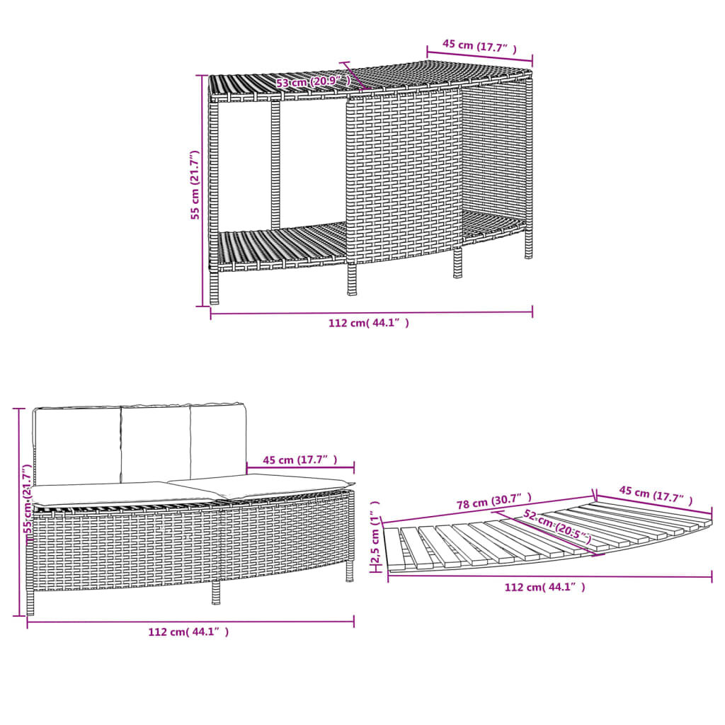 vidaXL Hot Tub Surround Black Poly Rattan and Solid Wood Acacia