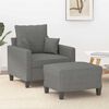 vidaXL Sofa Chair with Footstool Dark Grey 60 cm Fabric