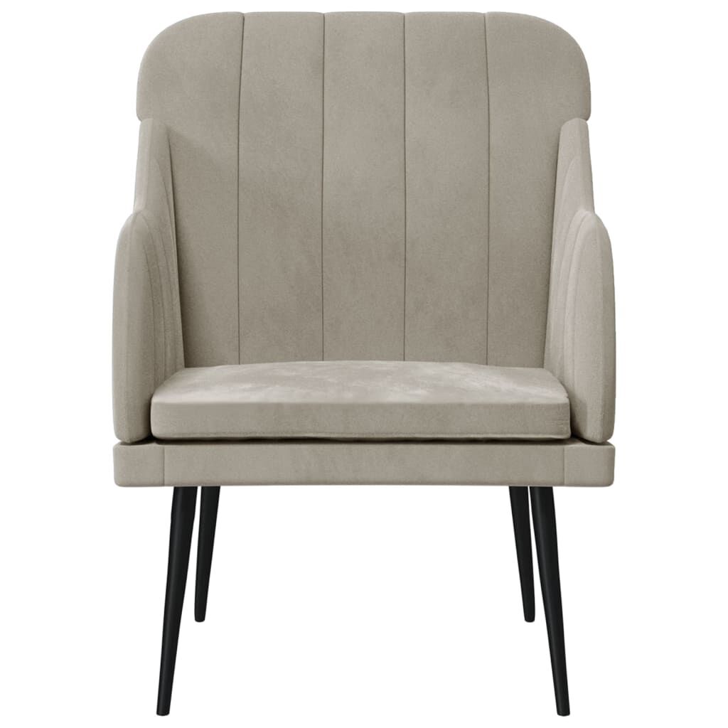 vidaXL Armchair Light Grey 63x76x80 cm Velvet