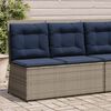 vidaXL Reclining Garden Bench with Cushions Grey Poly Rattan