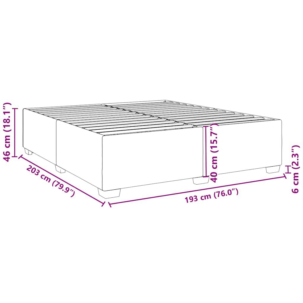 vidaXL Bed Frame without Mattress Dark Grey King Velvet